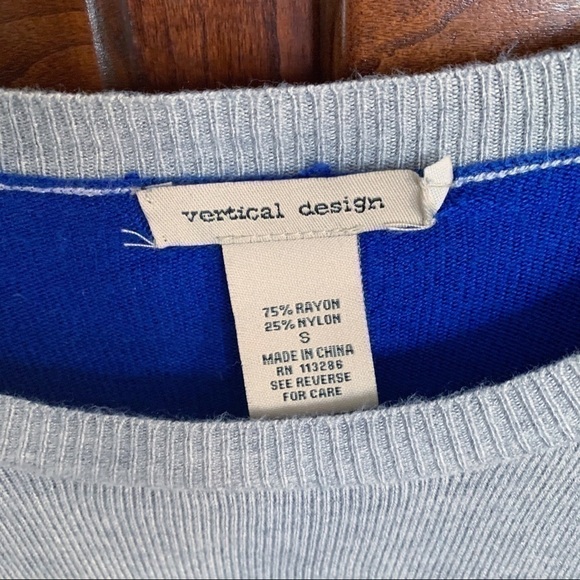 VERTICAL design color block crewneck sweater sizeS - Picture 6 of 7